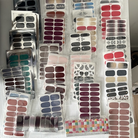 New in Individual Packages- 62 Assorted Full Cover Nail Stickers Appr. 434 Total - Picture 2 of 2